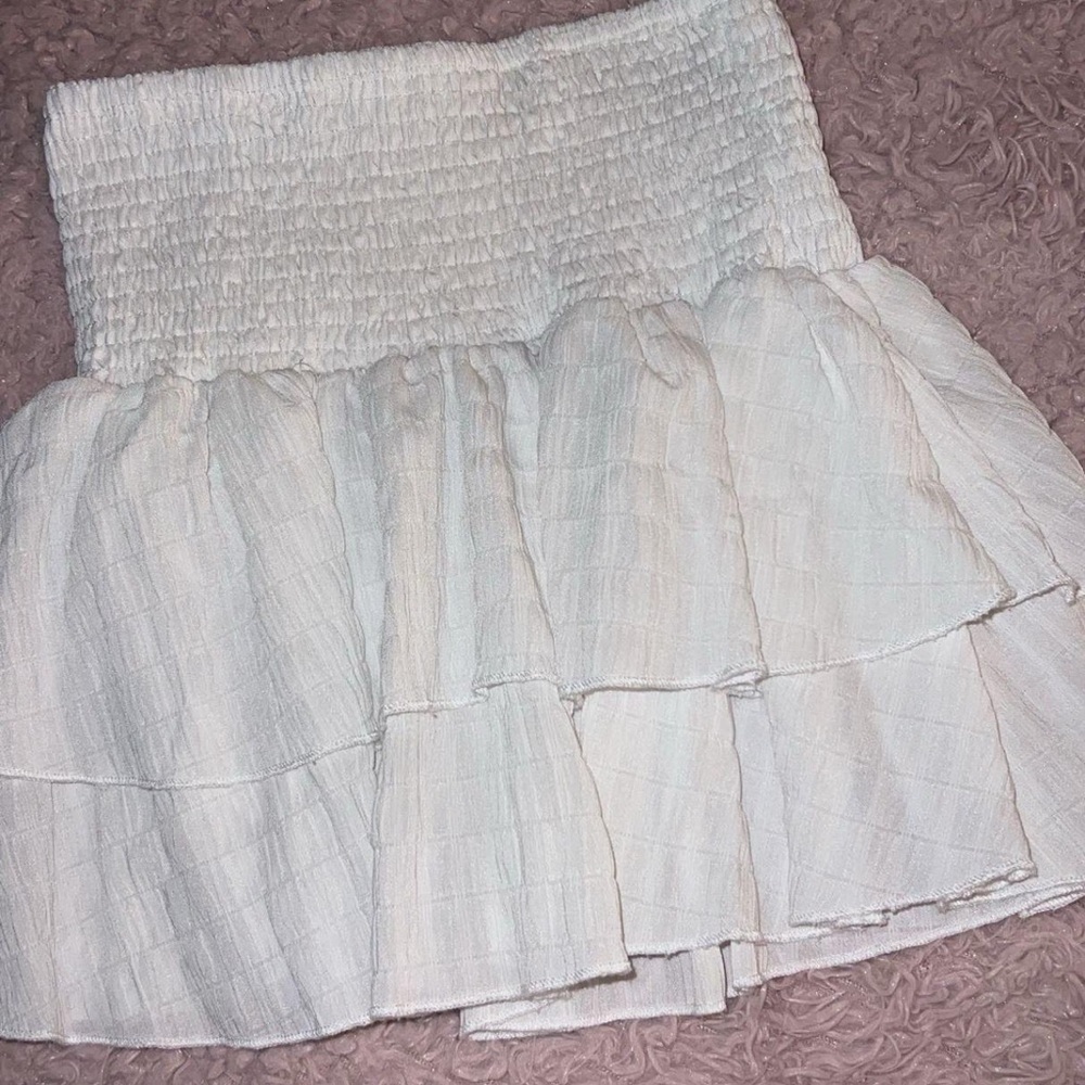 white mini skirt